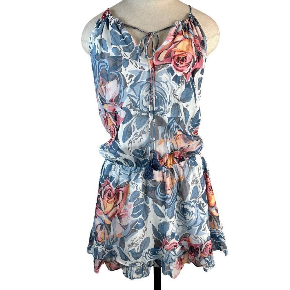 Elizabeth and James Kenji Floral Silk Mini Dress Womens Medium Boho Girlcore